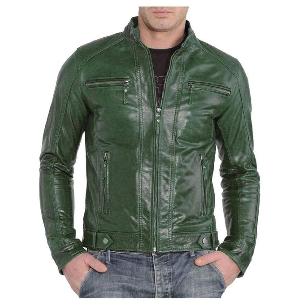 Amazon.com: New Fashion Style Men's Distress Leather Jackets